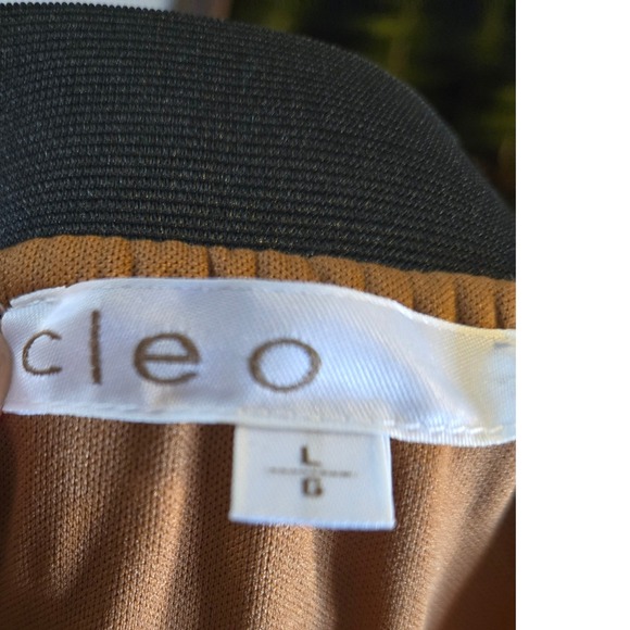 Pleated Polka Dot Midi Skirt Brown Elastic Waist Minimalist Coastal Grandma L - Picture 5 of 7